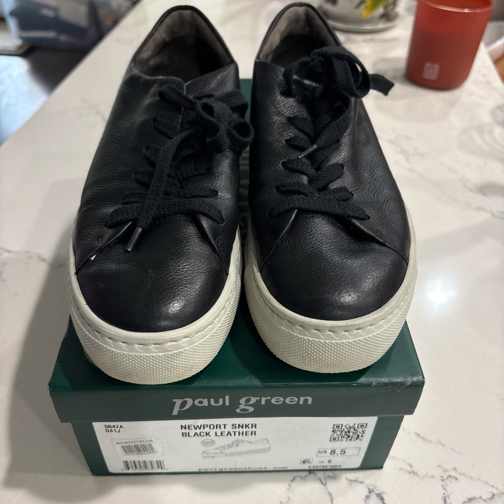 Paul Green Black Leather Casual Shoes